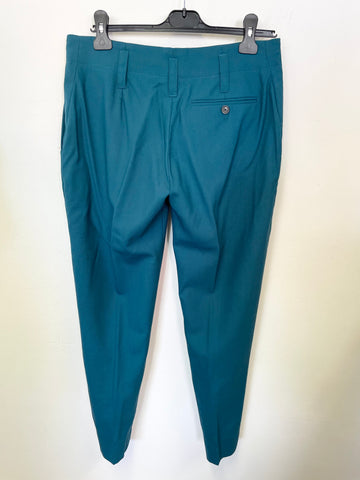 PAUL SMITH DREAMER JADE GREEN 100% WOOL TROUSER SUIT SIZE 42 UK 10