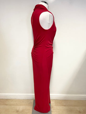 DAMSEL IN A DRESS RED SLEEVELESS LONG  EVENING DRESS  SIZE 12/14