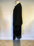 BRAND NEW MARINA RINALDI BLACK SILK & VELVET DESIGN LONG DRESS & JACKET SIZE 25 UK 20