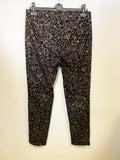 BRAND NEW ROBELL ROSE BLACK & GOLD ANIMAL PRINT STRETCH TROUSERS  SIZE 16