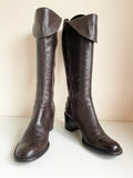CLARKS LEMON GROVE DARK BROWN LEATHER KNEE HIGH BOOTS SIZE 7.5/41