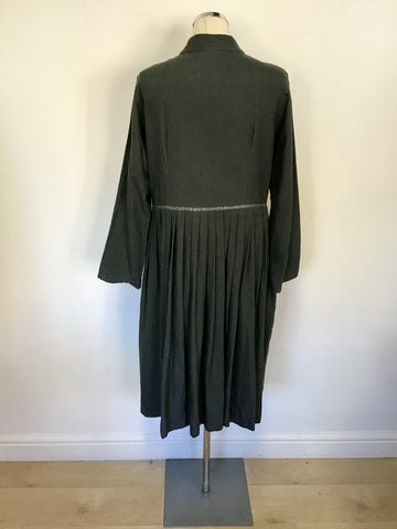 JAPANESE DESIGNER KAIT DARK GREY LINEN & COTTON BLEND COAT  SIZE M