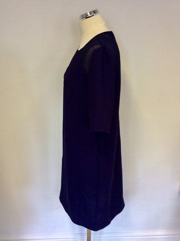 WHISTLES DARK BLUE SHEER TRIM TOP SHIFT DRESS SIZE 12