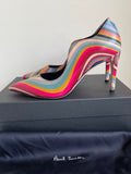 BRAND NEW PAUL SMITH ETTY SWIRL MULTI COLOURED LEATHER HEELS SIZE 4/37