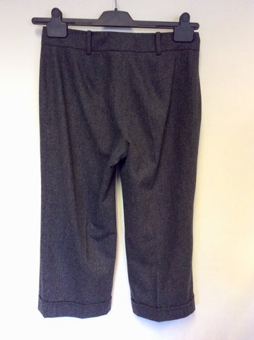 HOBBS GREY WOOL CROP TROUSERS SIZE 8
