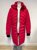 MARKS & SPENCER RED PADDED WARM COAT WITH DETACHABLE HOOD SIZE 14
