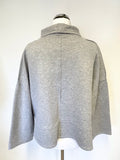SWEATY BETTY GREY WIDE SLEEVED RELAXED FIT CROP SWEATSHIRT SIZE XL