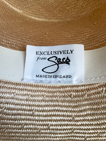 EXCLUSIVELY FOR SACS BEIGE & CREAM TRIM FORMAL HAT ONE SIZE