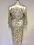 BRAND NEW GINA BACCONI IVORY & BEIGE PRINT DRESS & BOLERO JACKET SIZE 12