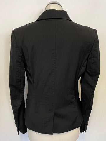 PAUL SMITH BLACK LABEL BLACK MERINO WOOL TAILORED LIGHTWEIGHT JACKET SIZE 44 UK 12
