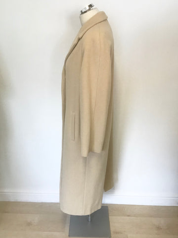 JFW ELEMENTS CREAM WOOL & ANGORA BLEND LONG COAT SIZE 14
