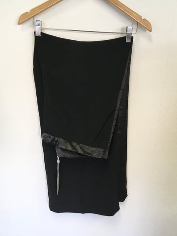 BRAND NEW PURE COLLECTION BLACK WIDE LEG SATIN TRIM TUX TROUSERS SIZE 18