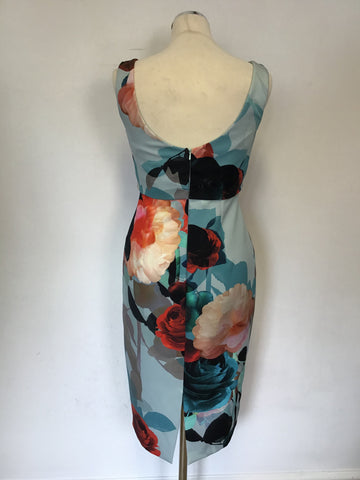 BRAND NEW COAST MULTI COLOURED FLORAL PRINT PENCIL DRESS SIZE 10