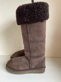 CELTIC & CO CELT MOCCA BROWN SHEEPSKIN KNEE LENGTH BOOTS SIZE 5/38