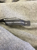 FRENCH CONNECTION GREY COTTON COLLARED ZIP UP CARDIGAN SIZE M