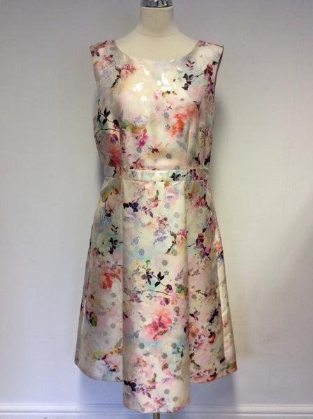 BRAND NEW GINA BACCONI FLORAL PRINT SPECIAL OCCASION DRESS SIZE 16