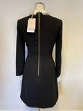 BRAND NEW TED BAKER TIMU BLACK & WHITE EMBELLISHED COLLAR LONG SLEEVE DRESS SIZE 1 UK 8/10