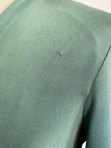 ISSA LONDON GREEN & MULTI COLOURED SILK LONG SLEEVE MAXI DRESS SIZE 8