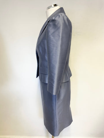 HOBBS INVITATION BLUE LACE TOP PENCIL DRESS & FITTED JACKET SUIT SIZE 10/12