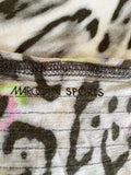 MARCCAIN SPORTS GREY LEOPARD PRINT & MULTI COLOURED PRINT SLEEVELESS VEST TOP SIZE M/L