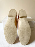 BRAND NEW WITH DEFECT GEMO WOMAN PALE PEACH LACE UP LEATHER FLATS SIZE 7/40