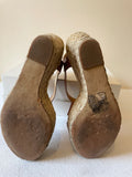 MICHAEL KORS TAN LEATHER WEDGE HEEL SANDALS SIZE 5/38