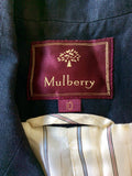 MULBERRY BLACK LINEN SUIT JACKET SIZE 10