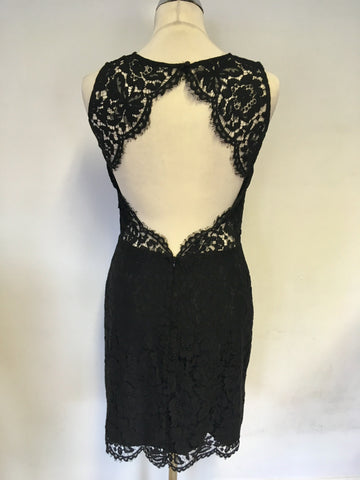 SAMSOE & SAMSOE BECKS BLACK LACE OPEN BACK DRESS SIZE M UK 10