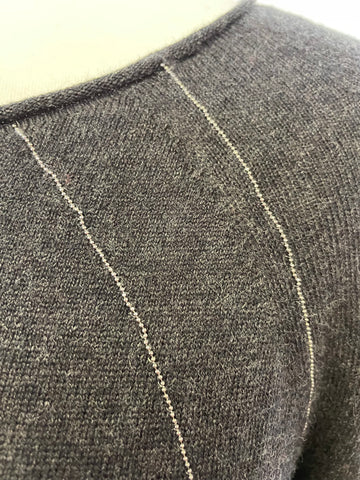 THE WHITE COMPANY CHARCOAL GREY MERINO BLEND LONG SLEEVE JUMPER DRESS SIZE 12