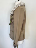 BETTY BARCLAY BEIGE SHORT SLEEVED TOP & MATCHING ZIP JACKET SIZE S