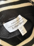 & OTHER STORIES BLACK & WHITE TRIM POLO NECK JUMPER SIZE XS