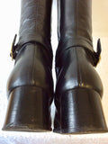 CLARKS BLACK LEATHER BUCKLE TRIM KNEE LENGTH BOOTS SIZE 5.5/38.5