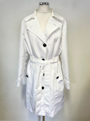 MARKS & SPENCER WHITE BELTED TRENCH COAT/ MAC SIZE 16