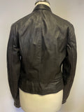 SUPERDRY BLACK COLLARLESS ZIP UP BIKER JACKET SIZE M