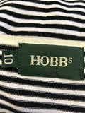 HOBBS BLACK & WHITE FLORAL & STRIPED CARDIGAN SIZE 10