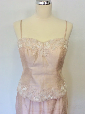 BRAND NEW VENI INFANTINO FOR ROLAND JOYCE PALE PINK BEADED SILK SPECIAL OCCASION/ MOTHER OF THE BRIDE OUTFIT SIZE 10
