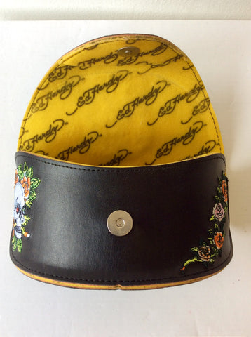 ED HARDY BROWN TORTOISESHELL EMBELISHED SIDE SUNGLASSES