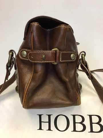 HOBBS CHESTNUT BROWN LEATHER SHOULDER BAG