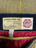 JOULES GREEN & MUSTARD TRIM TWEED WOOL A LINE TIE FRONT SKIRT SIZE 12