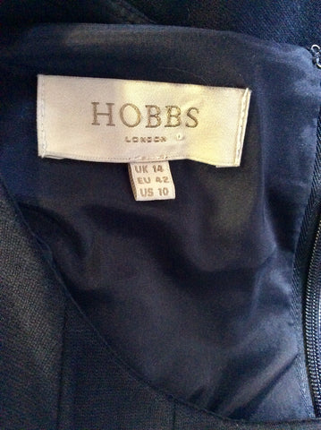 HOBBS NAVY BLUE SLEEVELESS FIT & FLARE MINI DRESS SIZE 14