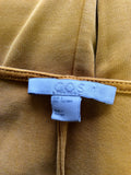 COS MUSTARD SHORT SLEEVE SCOOP NECK TOP SIZE S