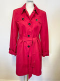 HOBBS RED TIE BELT TRENCH COAT SIZE 12
