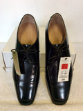 BRAND NEW MARKS & SPENCER COLLEZIONE BLACK LEATHER LACE UP SHOES SIZE 9/43