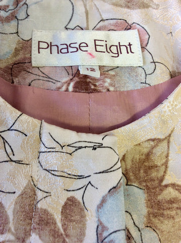 PHASE EIGHT FLORAL PRINT PENCIL DRESS & JACKET SUIT SIZE 10/12