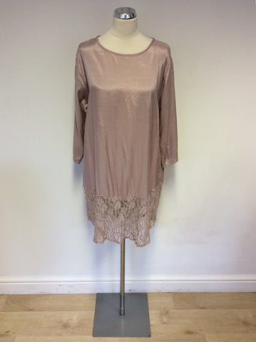 THE MASAI CLOTHING COMPANY BLUSH LACE TRIM SHIFT DRESS SIZE M