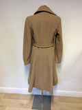 BRAND NEW BETTY JACKSON CAMEL BELTED KNEE LENGTH WOOL BLEND COAT SIZE 12