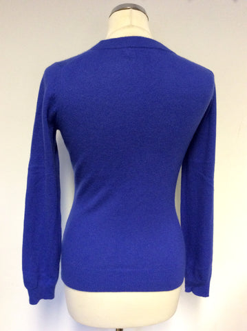 JOHN LEWIS BLUE PURE CASHMERE JUMPER SIZE 10