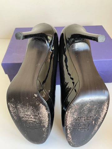 STUART WEITZMAN FOR RUSSELL & BROMLEY SWOON BLACK PATENT LEATHER HEELS SIZE UK 6.5/39.5