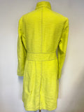 BETTY BARCLAY COLLECTION CITRUS YELLOW COTTON KNEE LENGTH COAT SIZE 14