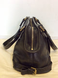 MULBERRY BLACK LEATHER FRONT POSTMAN LOCK POCKET SHOULDER BAG